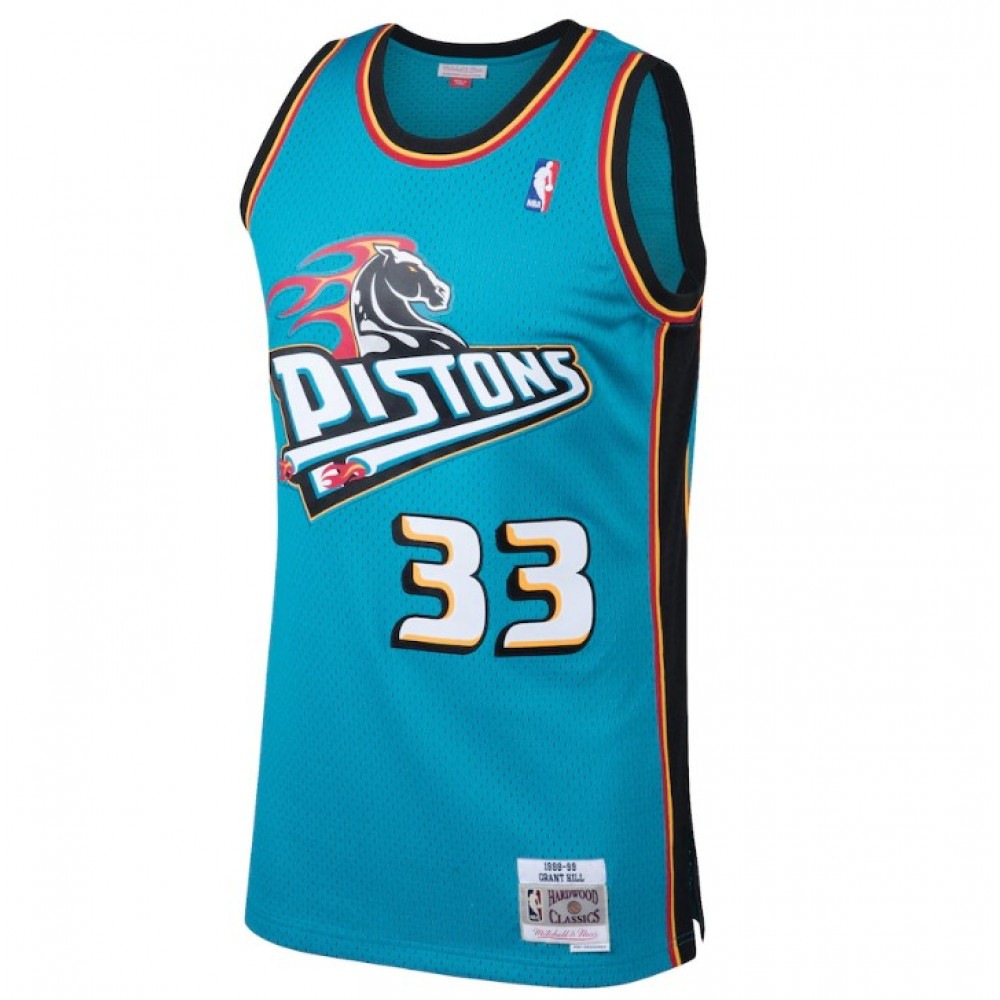 Men's Detroit Pistons Grant Hill #33 Throwback Blue 98-99 Hardwood Classics Swingman Jersey-Pro Kit Vault | Brand New 26/27 Sports Jerseys